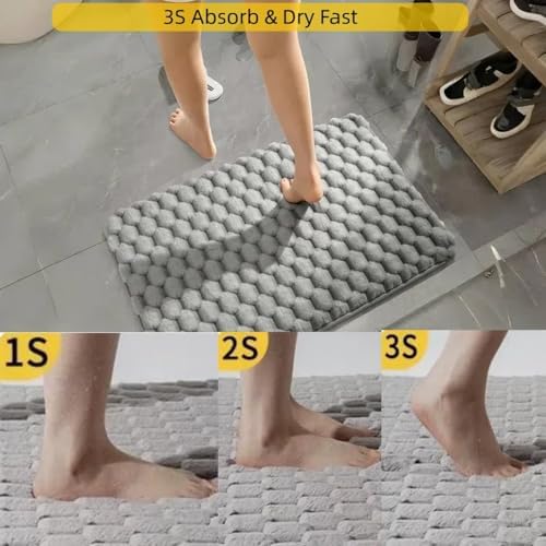 LYMCY Non-Slip Bath Mat 19x31 Inch Dark Grey