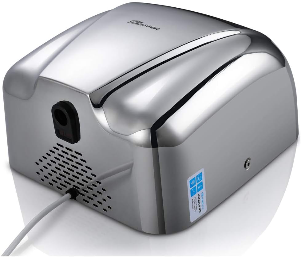 PLUSSEN 1800W Stainless Steel Hand Dryer - Touchless Infrared Sensor