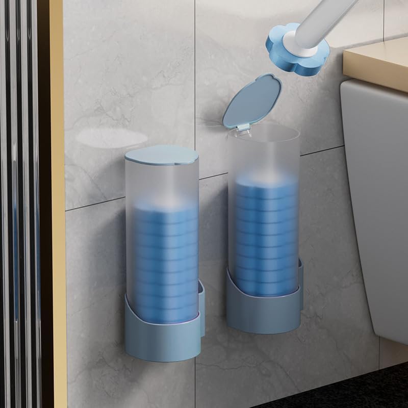 JUDEWY Toilet Brush Holder Set with 18 Refills Purple