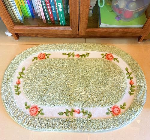Sytian Nice Rose Flower Bath Mat Non Slip Super Soft
