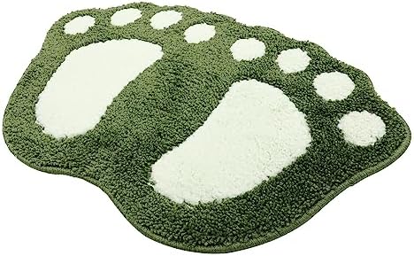 Ciieeo Anti-Slip Bath Mat with Footprint Design