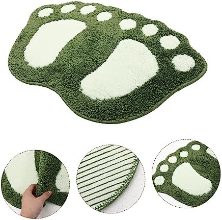 Ciieeo Anti-Slip Bath Mat with Footprint Design