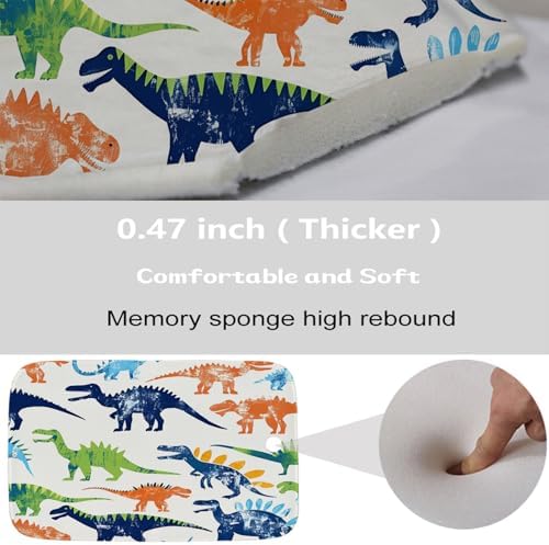 Funny Jurassic Dinosaur Bath Rug Non Slip Cartoon Kids Dino Theme 16x24 Inches