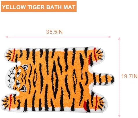 Seek4comfortable Cute Tiger Bath Mat Non Slip Plush