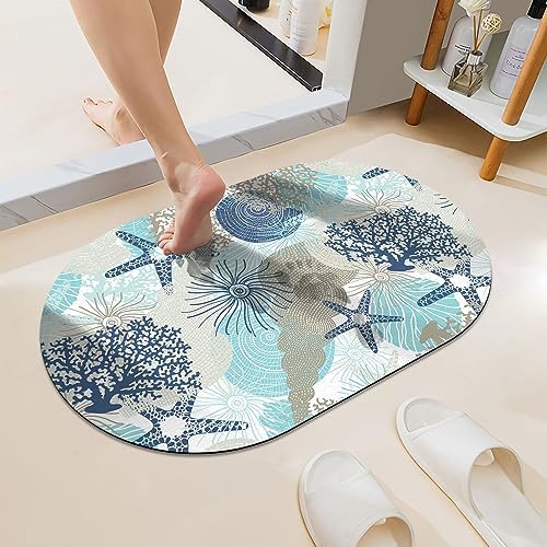 ZHUZHISHAN Quick Drying Bathroom Mat with Non-Slip Rubber Bottom