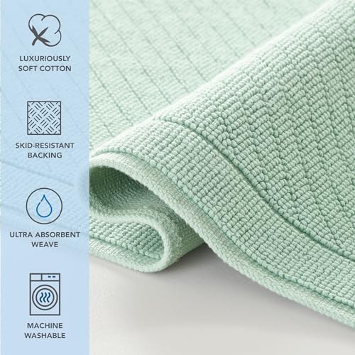 Arkwright 100 Cotton Bath Rug - Green 20x32 in 1