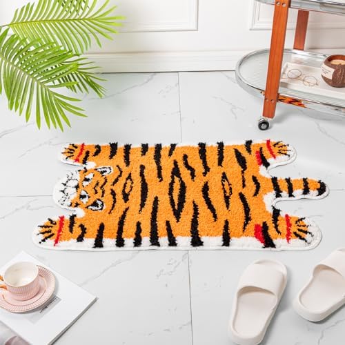 Seek4comfortable Cute Tiger Bath Mat Non Slip Plush