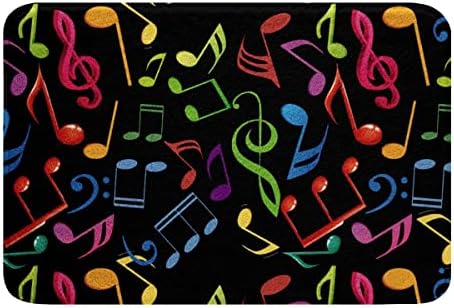SGYDW Music Notes Carpet Rainbow Pattern Bath Rug for Boys Girls
