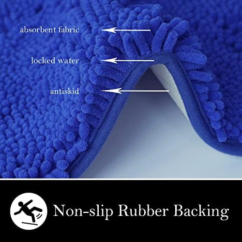 AINAHYVA 3 Piece Bathroom Rug Set Plush Shaggy Non Slip Super Absorbent