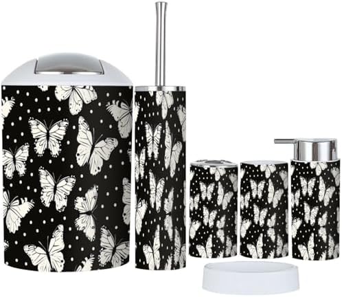 TRANQDEHOM 6-Piece Boho Decorative Bathroom Accessory Set