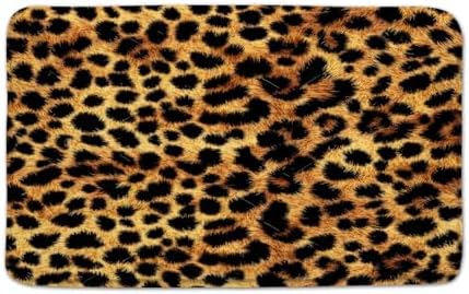 Brown Leopard Print Bath Rug - 178x295 Inclined Design
