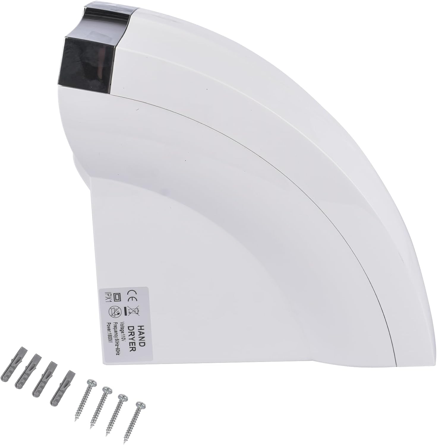 1800W High Speed Commercial Hand Dryer with Auto Warm Wind and Noise Reduction