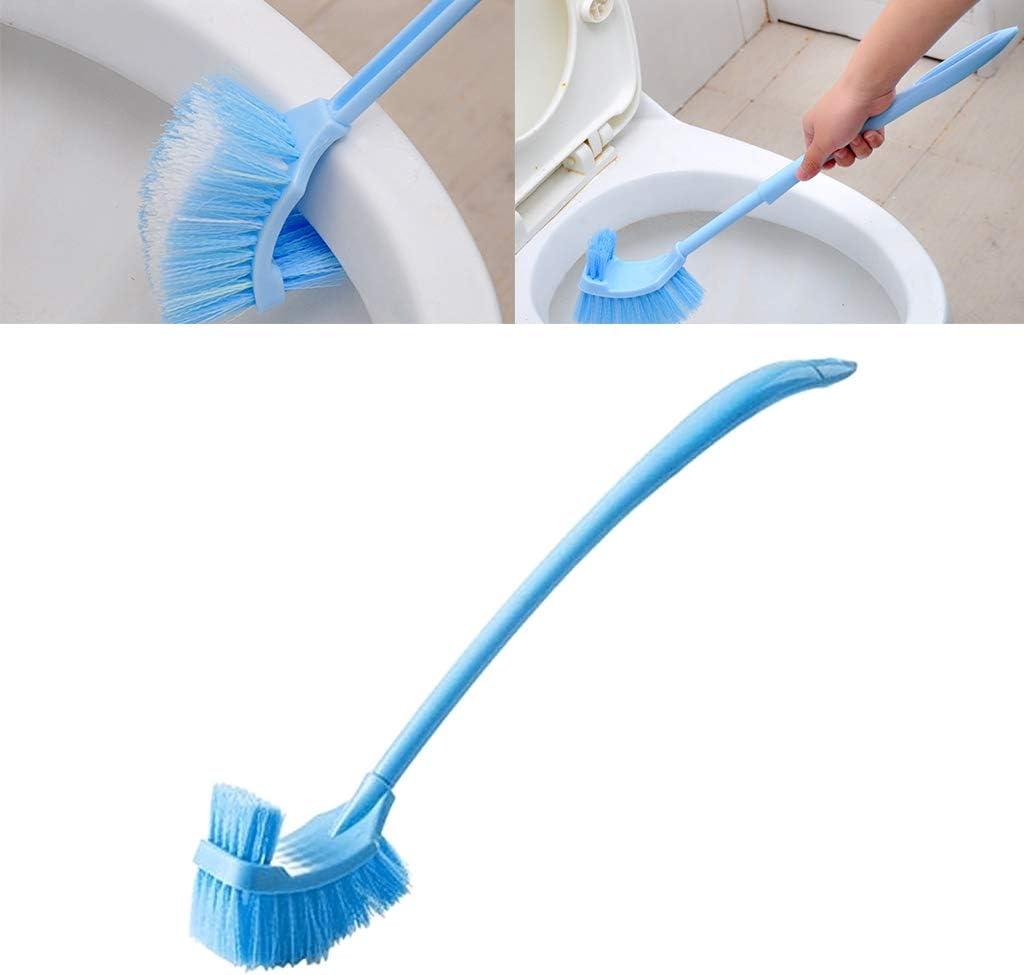 Long Handle Double Sided Toilet Brush with Holder 1