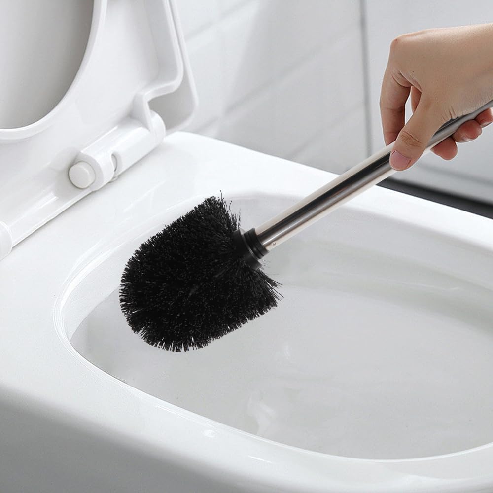 Loyled Toilet Brush with Holder 360 Deep Clean Anti-Drip Stainless Steel