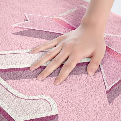 jejeloiu Dreamy Bow Bath Mats for Bathroom Initial Letter Z