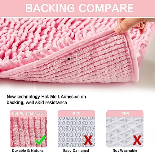 HZFLBN Plush Shaggy Bath Rug 17x24 Non-Slip Soft Durable