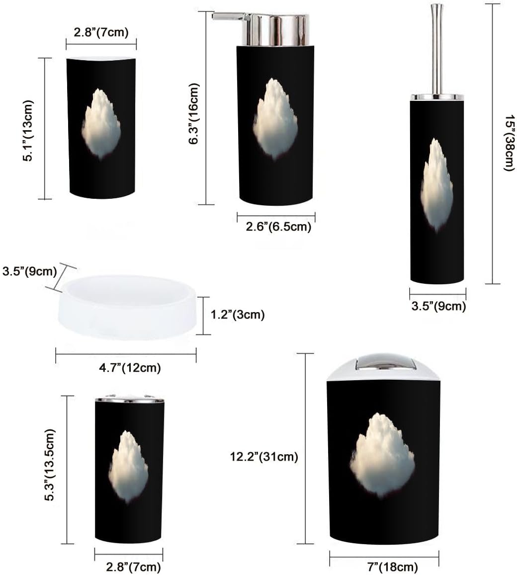 Boho Cloud Black 6-Piece Bathroom Accessory Set