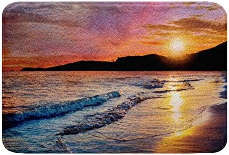 SGYDW Sunset Blue Ocean Bath Rug 16x24IN