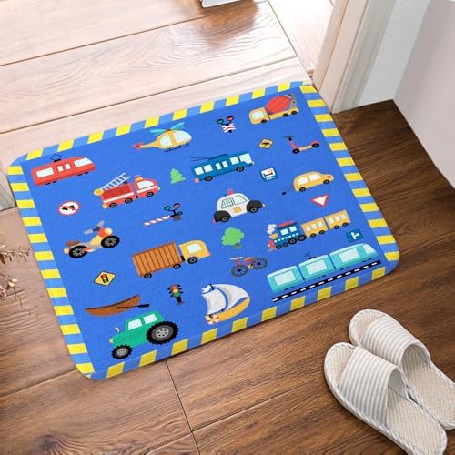 JAWO Kids Construction Bath Rug with Non-Slip Design