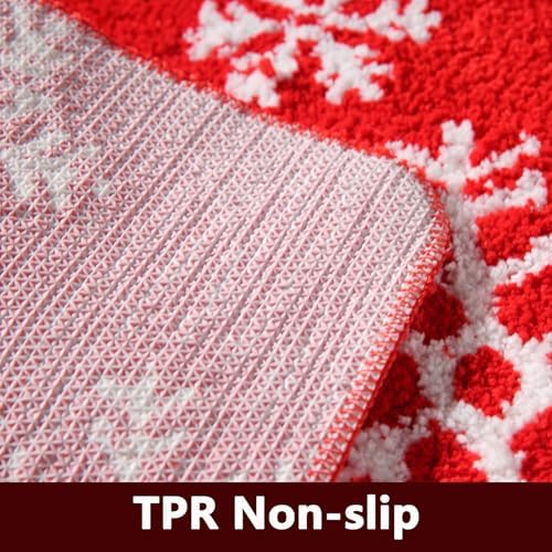 Whoohoohome Christmas Snowflake Bath Mat 32x20 Inches