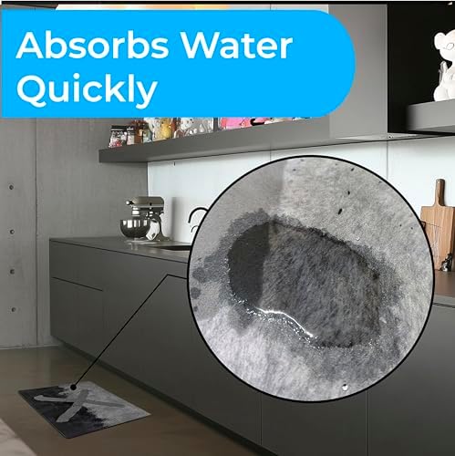 DidiDesk Modern Black Grey Bath Rug with Anti-Slip Backing