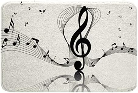 Girls Musical Notes Bath Mat Music Theme Plush Rug 24x16in