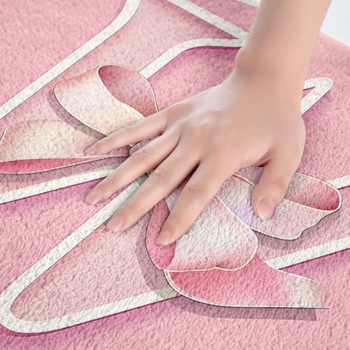 jejeloiu Dreamy Bow Bath Mat 16x24 Teen Girl Gift
