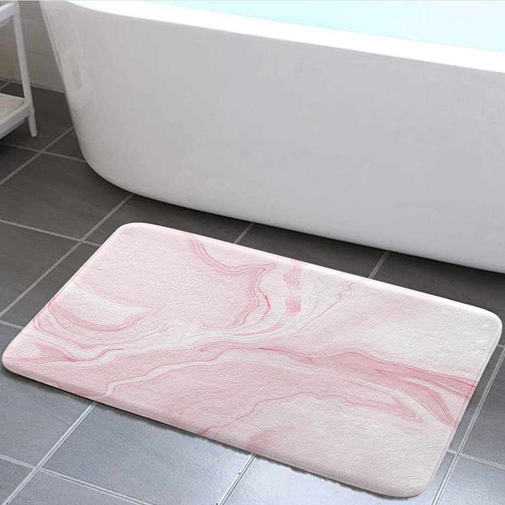 MERCHR Abstract Marble Bathroom Rug Mat 16x24