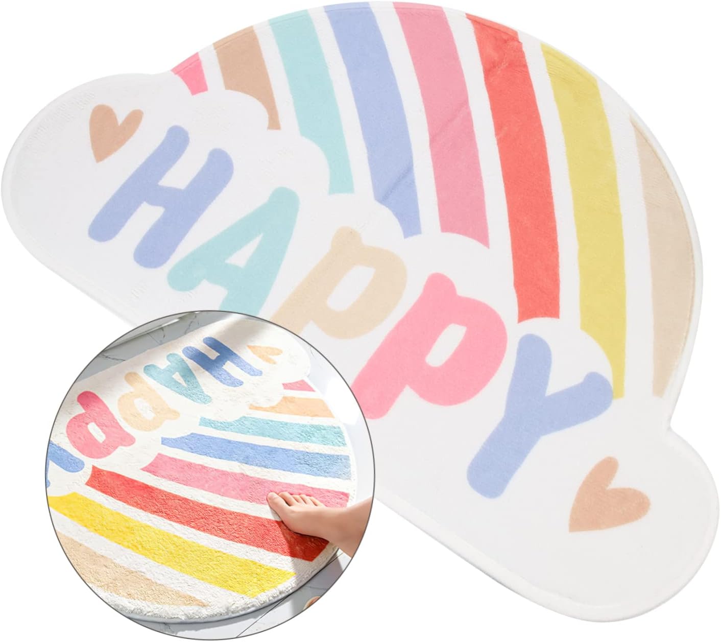 Cabilock Rainbow Bath Mat Kids Welcome Doormat Rug