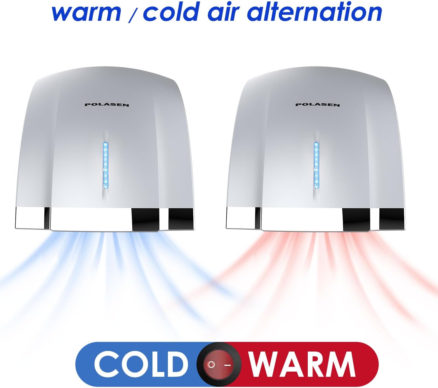 POLASEN Hand Dryers Pack of 2 Silver 110V ADA Compliant