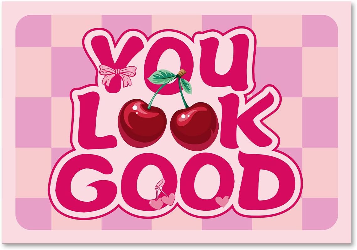 You Look Good Bath Mat - Ultra Thin Non Slip Cherry Pattern