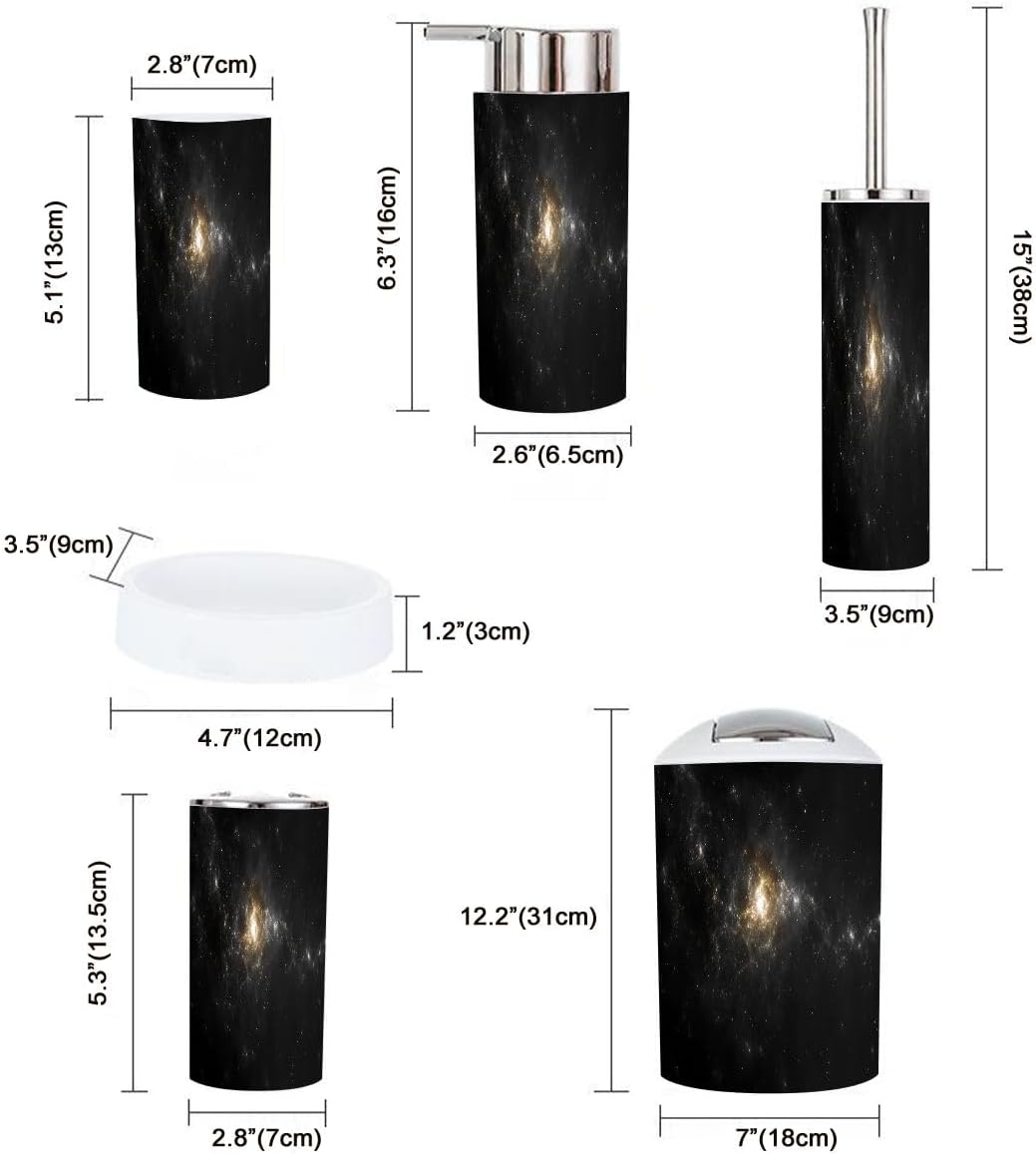 Boho Abstract Fractal Bathroom Accessory Set 6 Piece 1