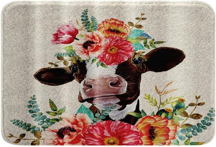 Feelyou Milk Cow Bath Mats for Bathroom