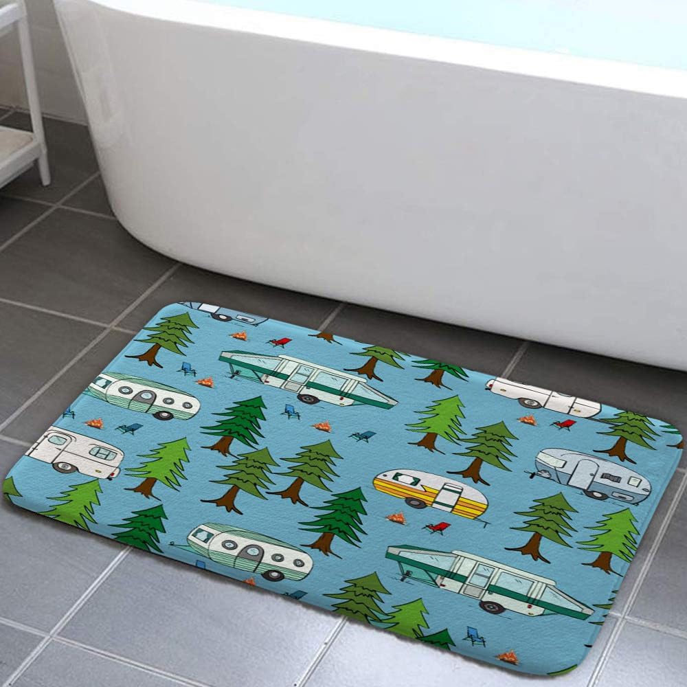 JAWO Camper Bath Mat 16X24 Non-Slip Microfiber