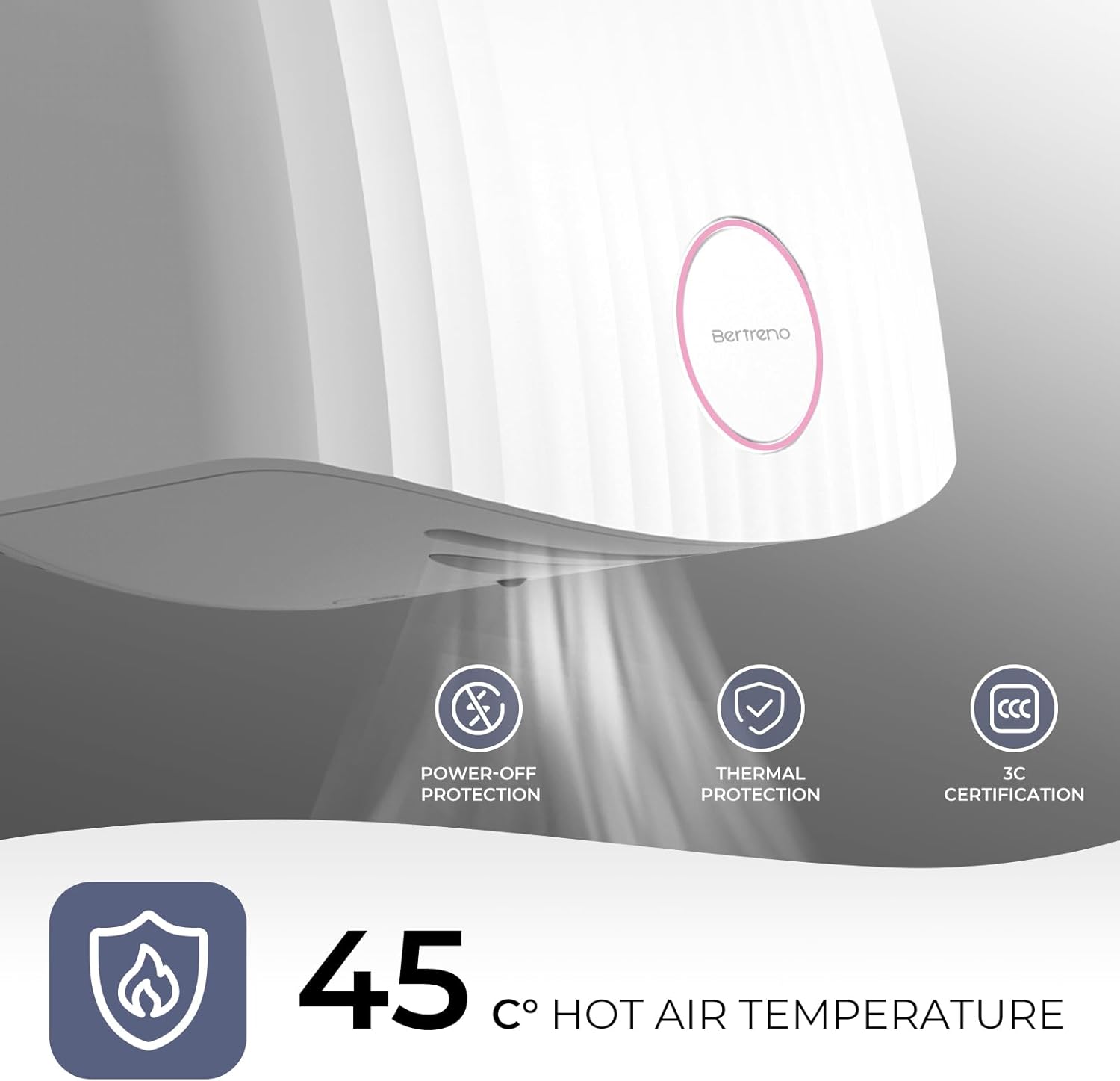 Bertreno Commercial Hand Dryer with LED Light