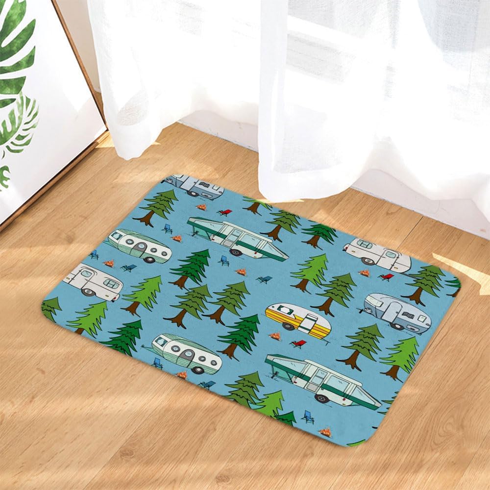 JAWO Camper Bath Mat 16X24 Non-Slip Microfiber