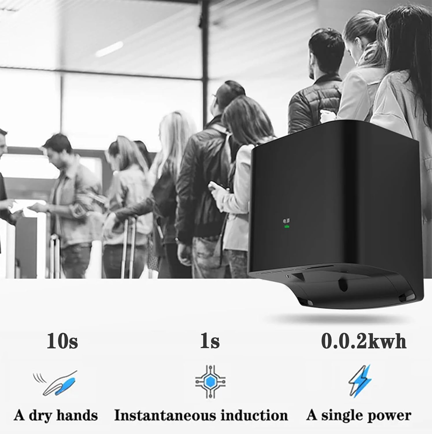 Intelligent High Speed Hand Dryer with Cold Hot Air