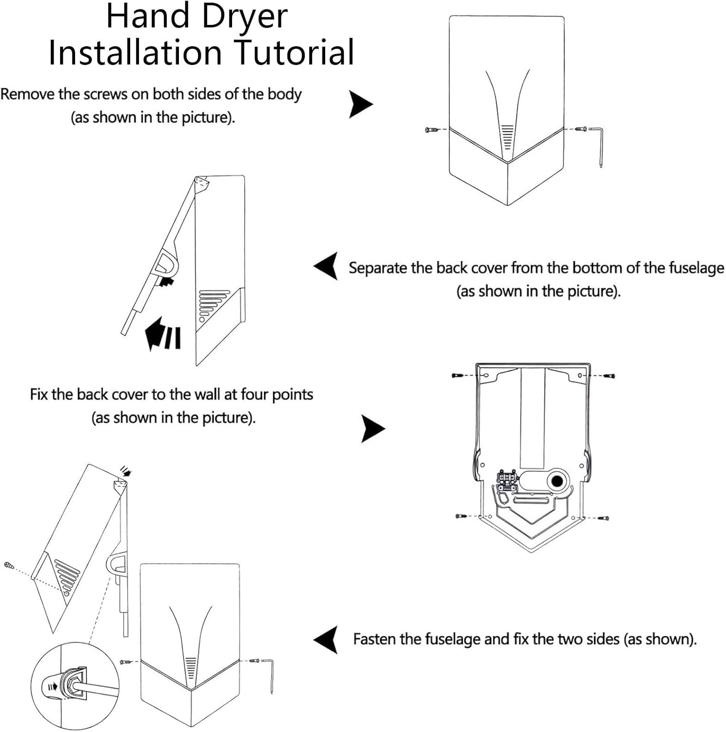 Automatic Sensor Hand Dryer Silver for Bathrooms Offices