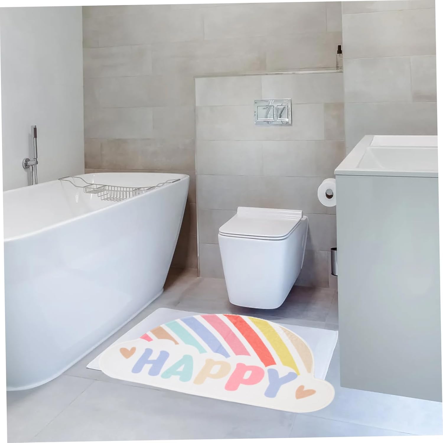 Rainbow Bath Mat Anti-Skid Bathroom Rug for Kids