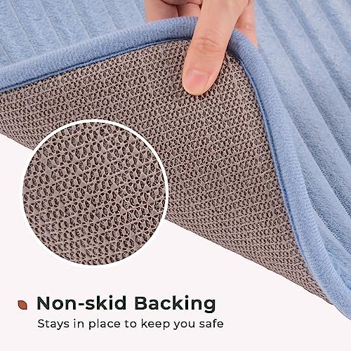 FRESHMINT Ultra Soft Charcoal Bath Mat 17x24 Non-Slip