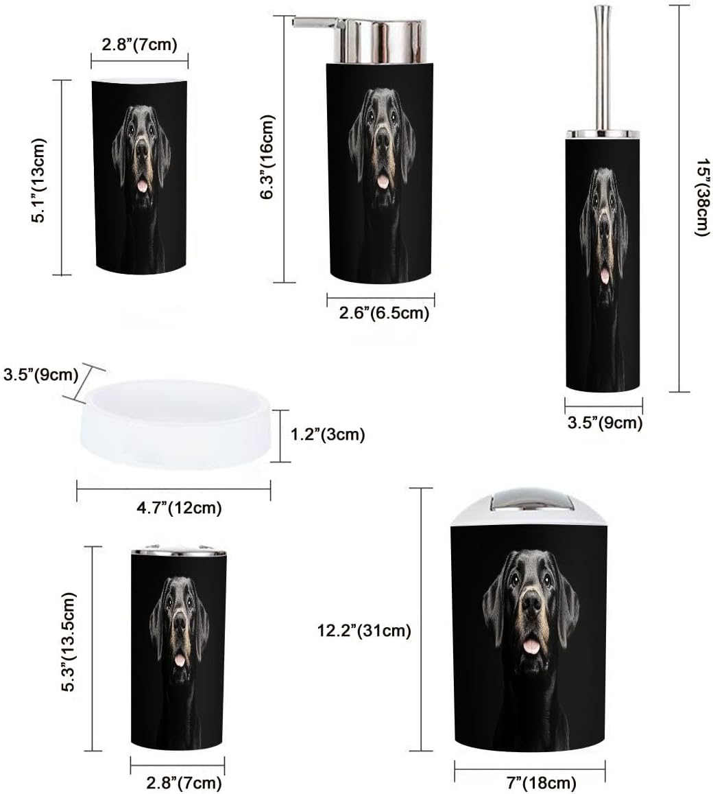Boho Dog Bathroom Accessories Set 6 Piece