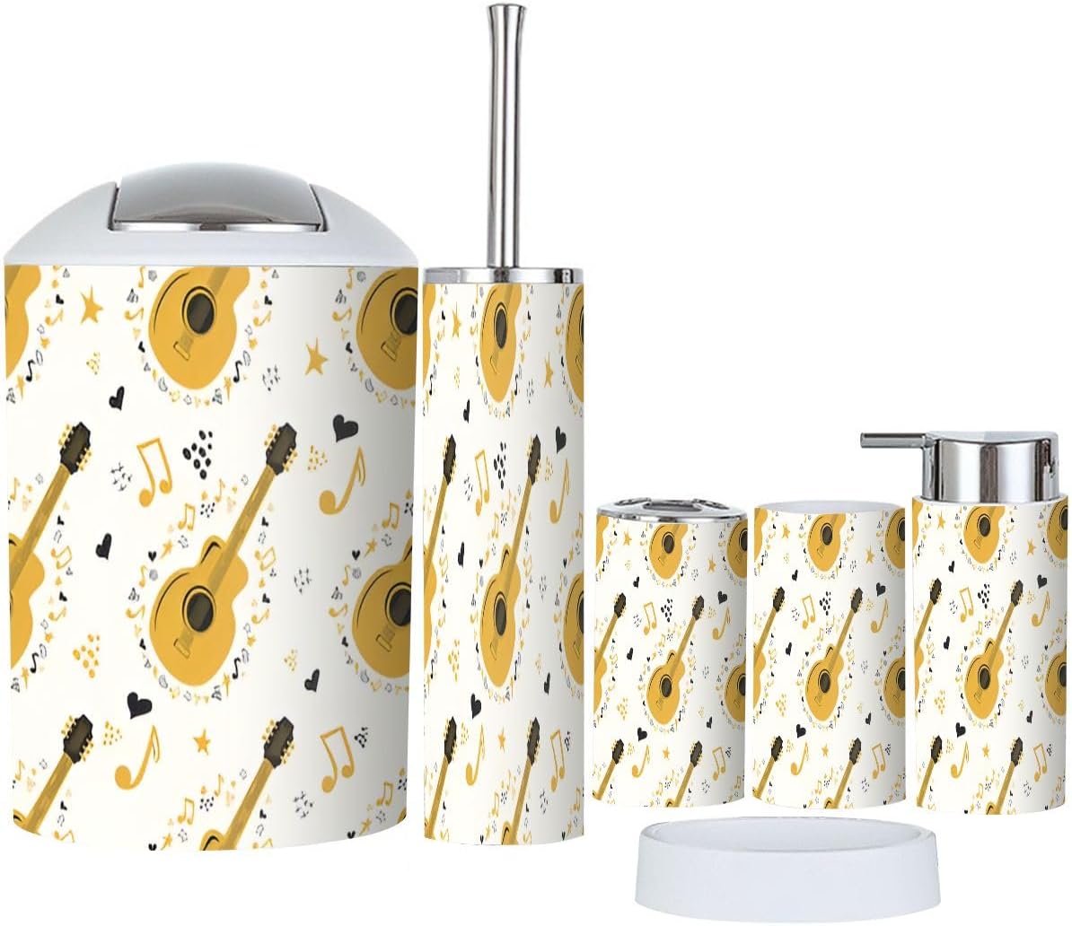 Boho Musical Bathroom Accessory Set 6 Piece