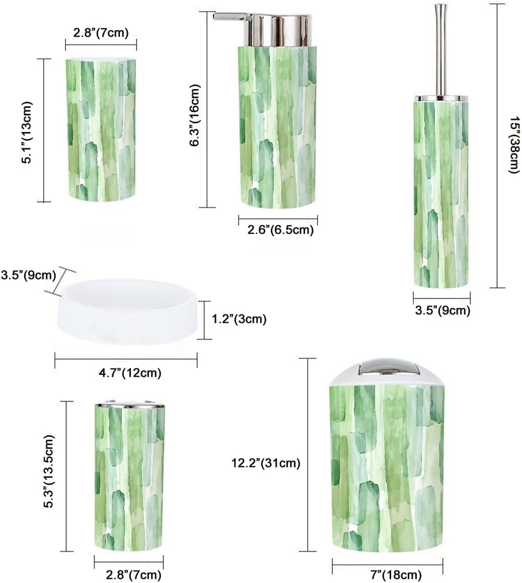 Boho Bamboo Bathroom Accessory Set 6 Piece