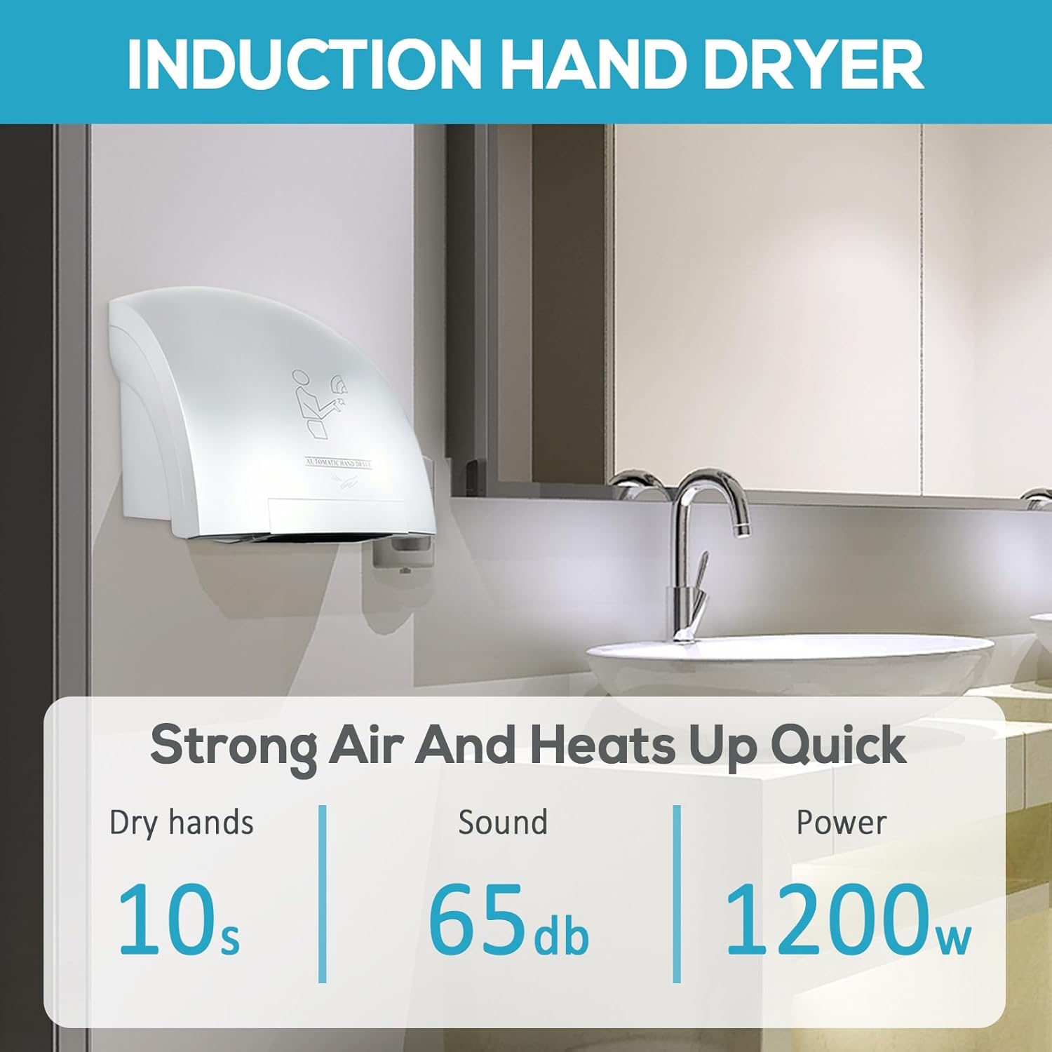 Oxassessly High Power Hand Dryer 1200W 110V