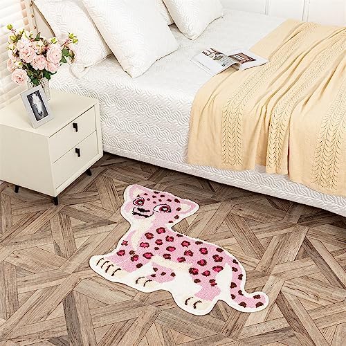 Fun Pink Leopard Bath Mat for Bathroom Decor