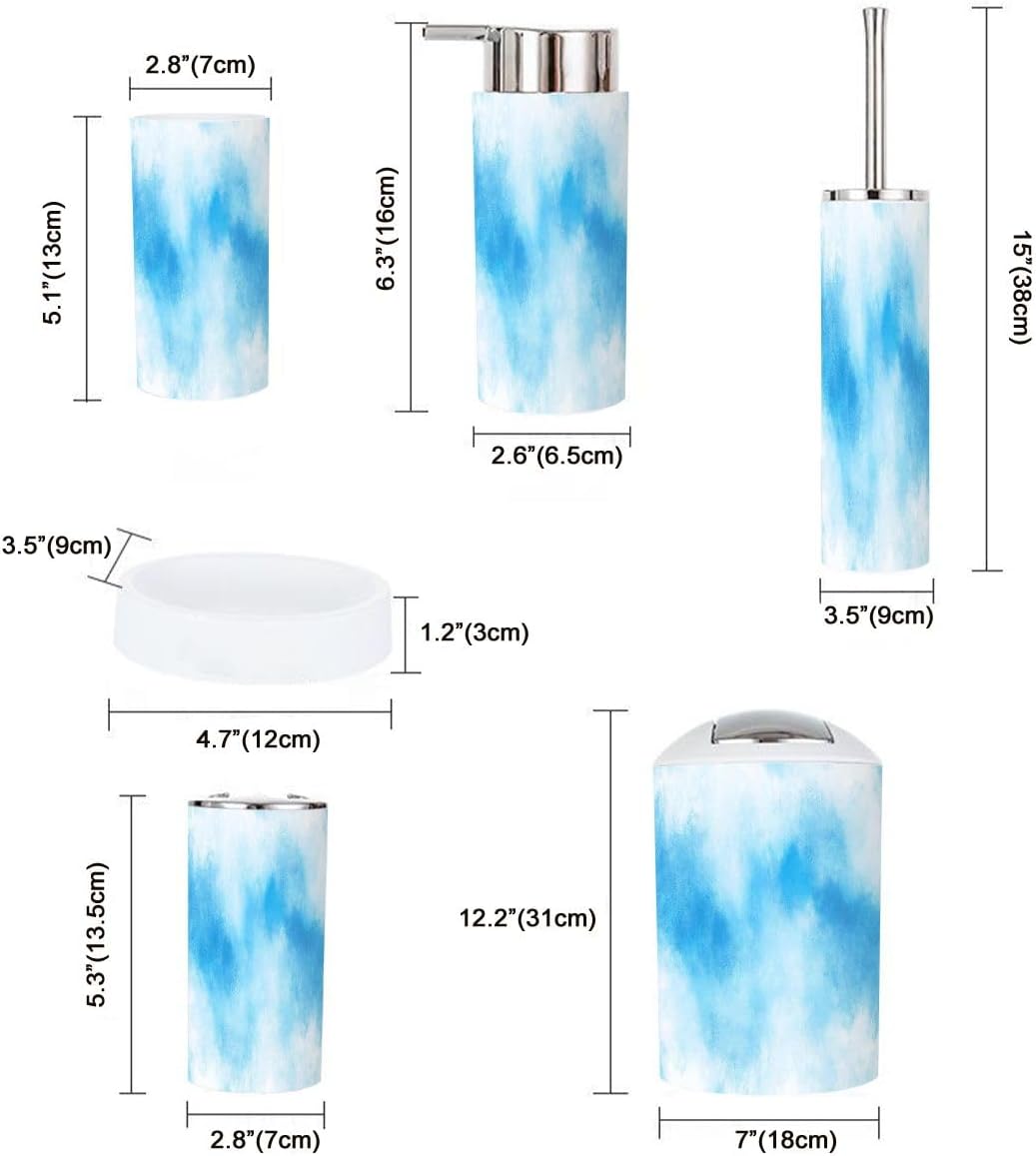 Boho Abstract Bathroom Accessory Set 6 Piece