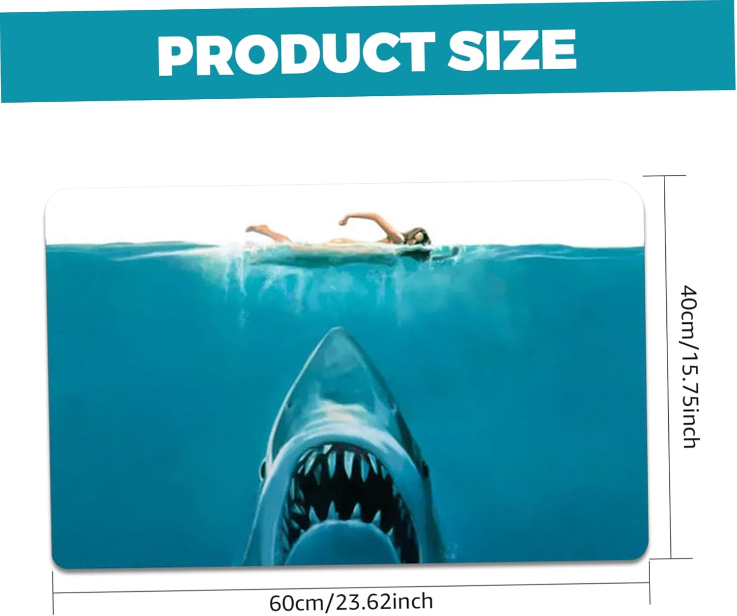 Eaarliyam Shark Rug 16x24 Waterproof Bath Mat with Anti-Slip Bottom