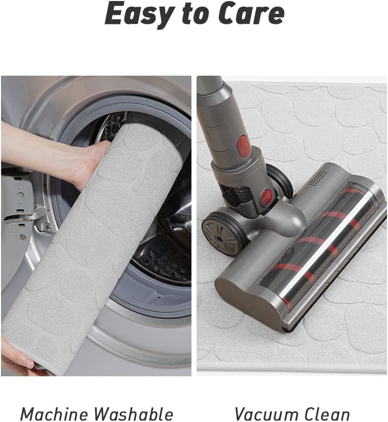 COCOER Super Absorbent Bath Mat with Rubber Backing 16x24 Gray