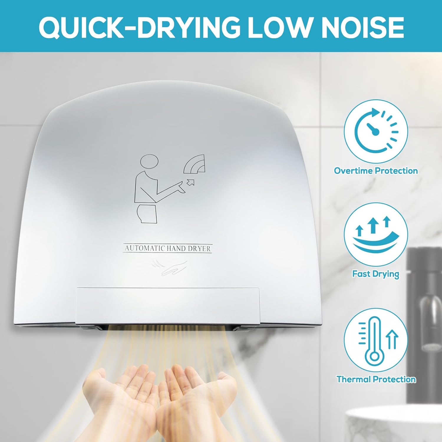 Oxassessly High Power Hand Dryer 1200W 110V