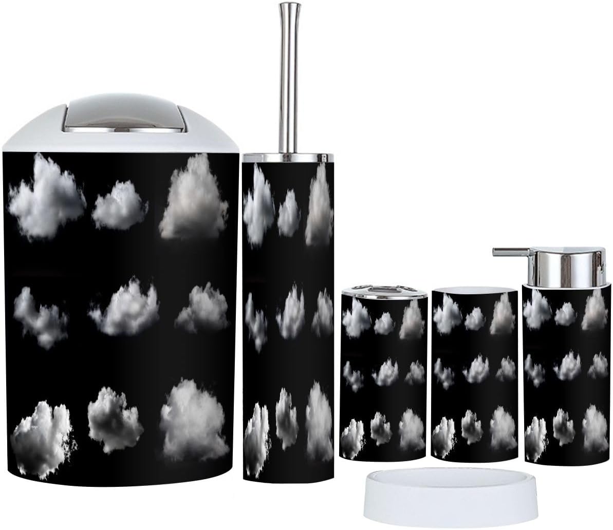 Boho Clouds Bathroom Accessory Set 6 Piece 1